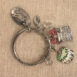 Blue Tulip Birthday Girl Keychain